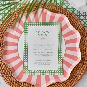 Palm Breeze Stripe Dinner Plates - Image 4