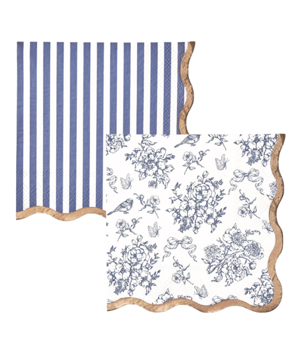 Coastal Manor Toile Cocktail Napkins