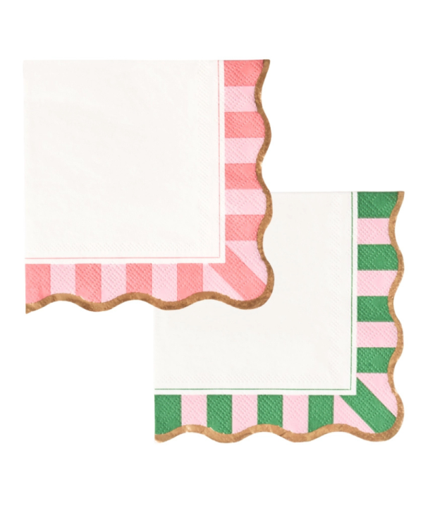 Palm Breeze Stripe Cocktail Napkins